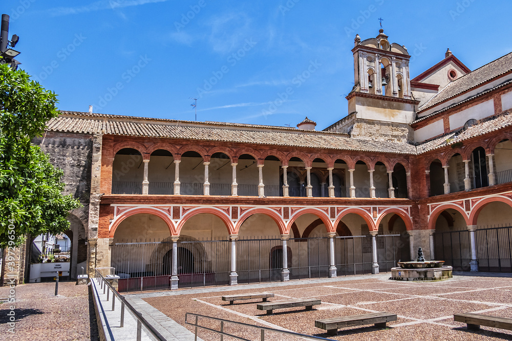 Old Convent of San Francisco (Iglesia de San Francisco) at Compas de San Francisco Square in Cordoba, Spain, Andalusia region. Gothic renaissance temple remodeled in XVIII century in Baroque style.