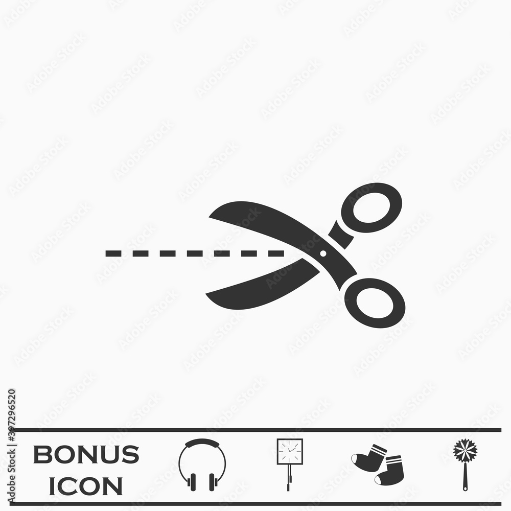 Fototapeta premium Cut icon flat
