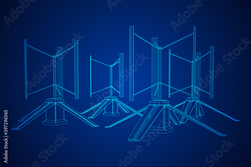Darrieus wind turbine. Windmill generator