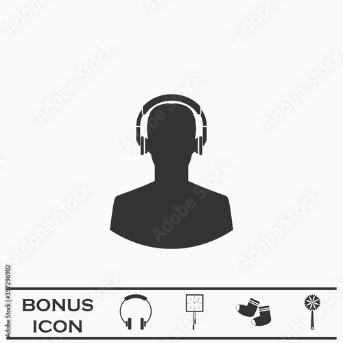 Meloman icon flat