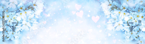 Valentine Card - flowers And Hearts On Romantic Background