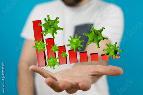 Financial stock graph has d...