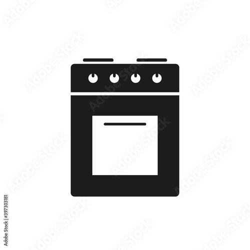 Kitchen Stove icon, Gas stove silhouette isolated illustration. kitchen equipment sign