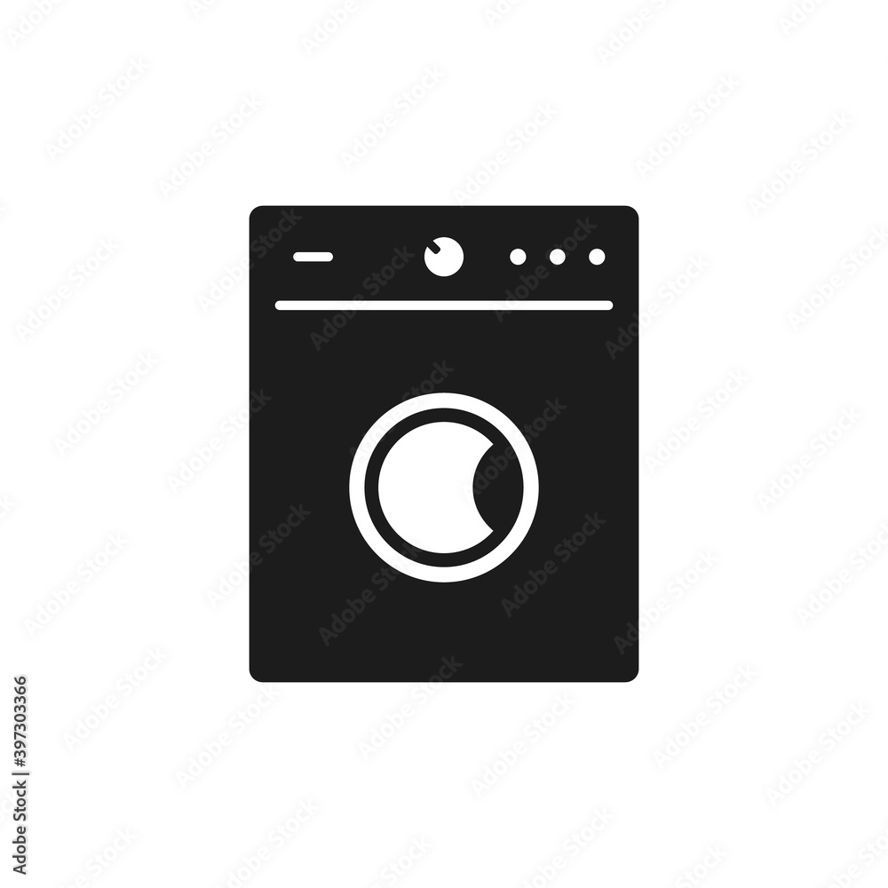 Washer icon vector. Washer silhouette design isolated illustration