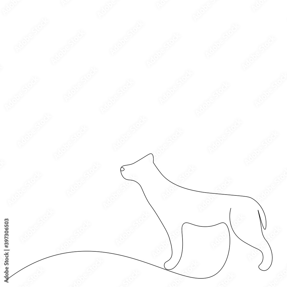 Fototapeta premium Dog drawing on white background, vector illustration