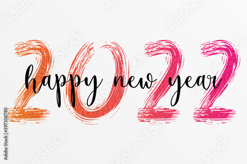 2022 - happy new year 2022 gold glitter