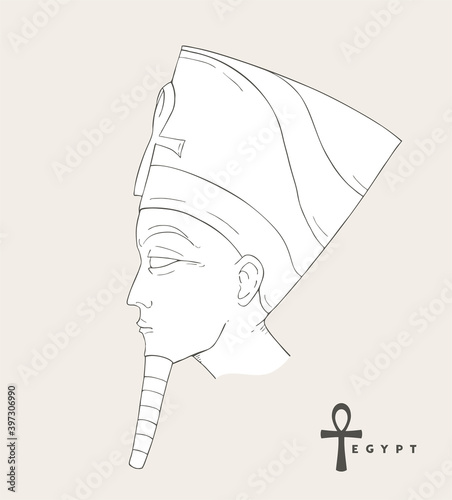 Elegant egyptian head illustration design