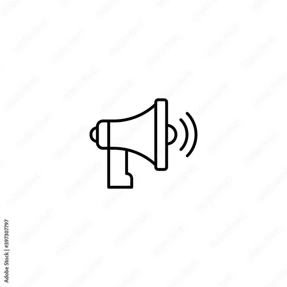 Megaphone icon. Megaphone Single Icon Graphic Design. Loudspeaker sign flat design style. Promotion Related symbol Isolated on White Background  - Vector illustration. 