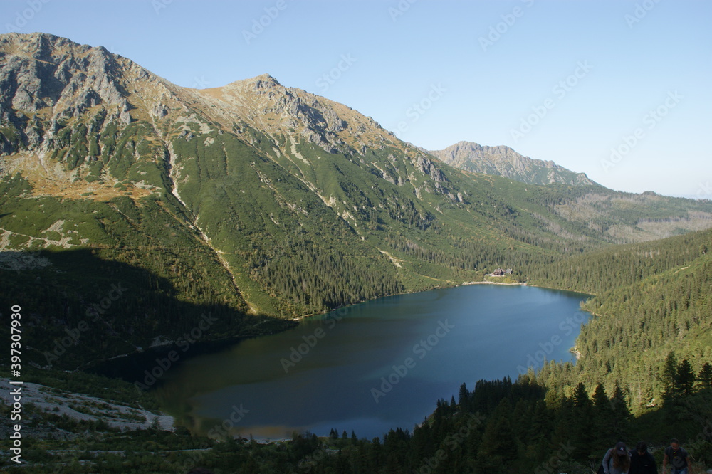 Morskie Oko the most famous lake of the High Tatras mountains in Poland