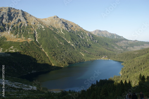 Morskie Oko the most famous lake of the High Tatras mountains in Poland