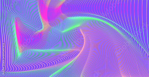 Colorful neon modern background. Abstract glitched texture with gradient vibrant bright stains.