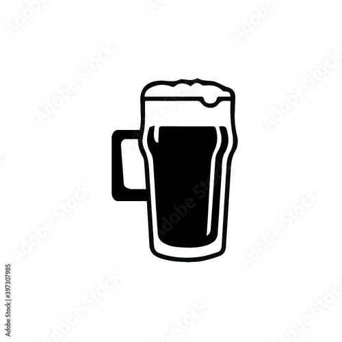glass of beer icon on white background
