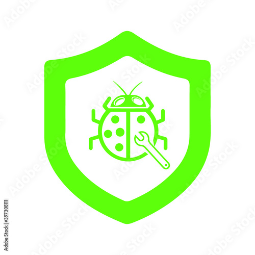 Computer security, protect your laptop concepts. Notebook and shield icon with padlock. Flat design graphic elements for web banners, web sites, printed materials, etc. Modern vector illustration