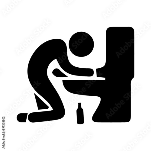 Pictogram drunk person silhouette vector Icon button