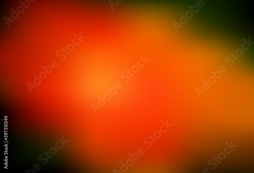 Dark Orange vector blurred bright template.