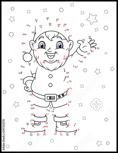 Connect the dots -  Christmas Activities Page For Kids - Kids learning material. Worksheet for learning numbers.