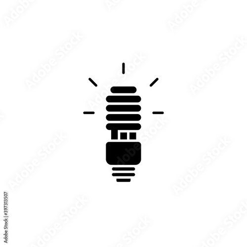 Energy saving fluorescent light bulb icon. Led lamp vector icon. Lightbulb sign. CFL Lamp Icon. Energy Saver Light Vector Illustration. Electricity Symbol.