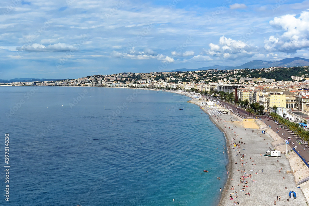 Scenic view of Nice, France on the French Rivera 