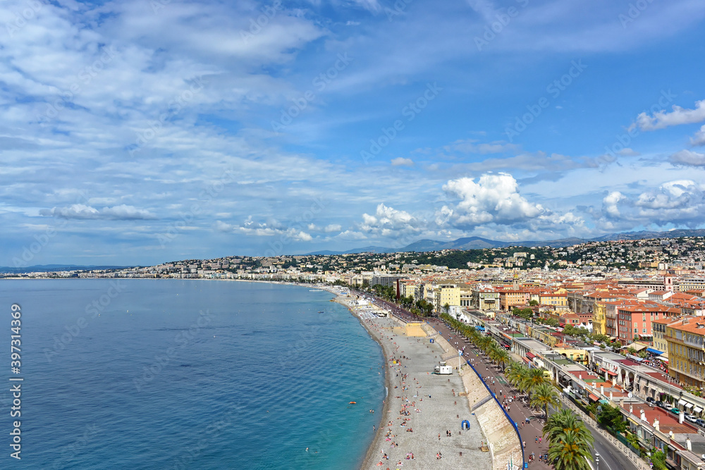 Fototapeta premium Scenic view of Nice, France on the French Rivera 