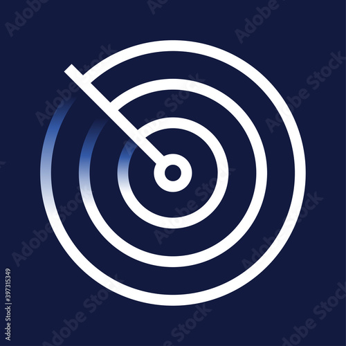 Radar detection icon. Trendy flat vector Radar detection icon on blue background from Nautical collection