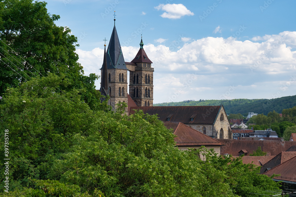 Stadtkirche St. Dionys Esslingen am Neckar, toller Himmel