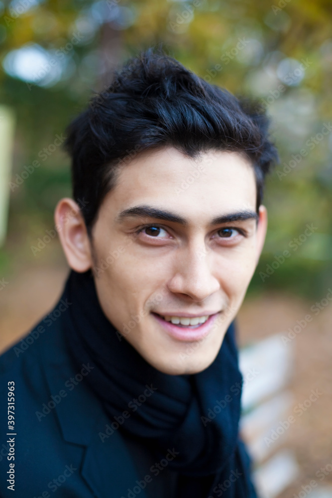 Close up of smiling mixed race man Close up of smiling mixed race man
