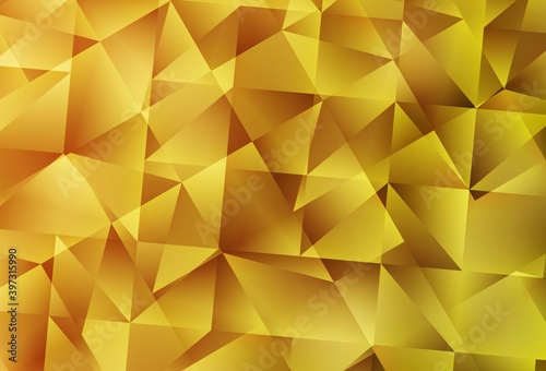 Dark Yellow vector polygonal template.