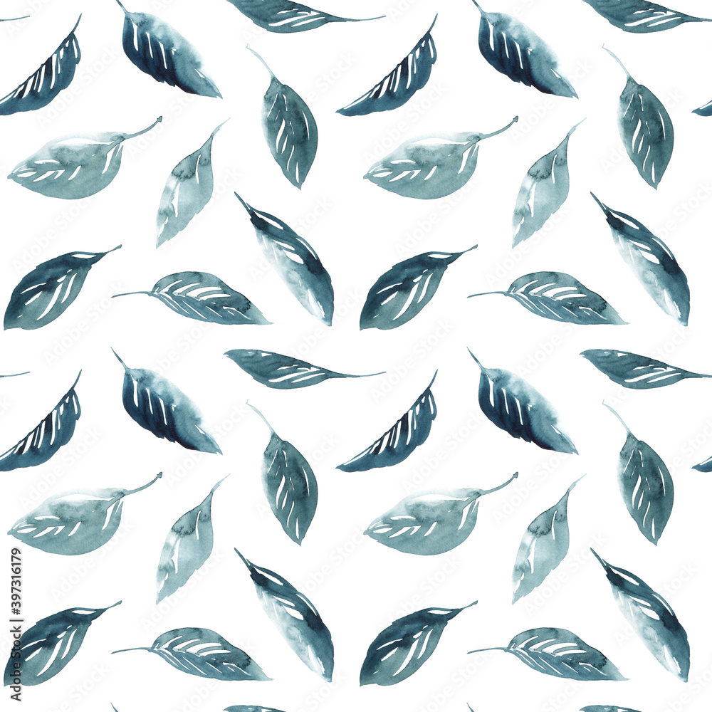 Watercolor leaves pattern Watercolor leaves pattern