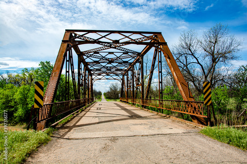 Steel Truss bridge over the river