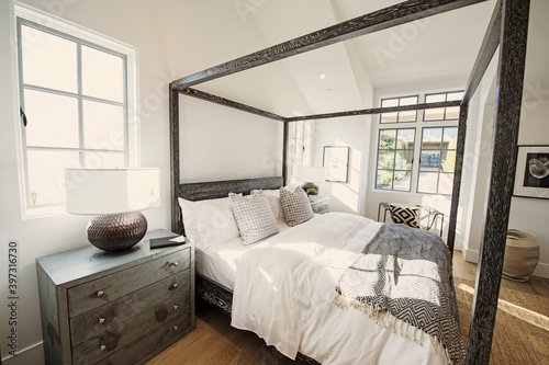 Canopy bed in modern bedroom photo