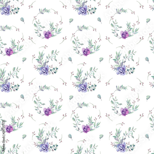 watercolor succulents seamless pattern