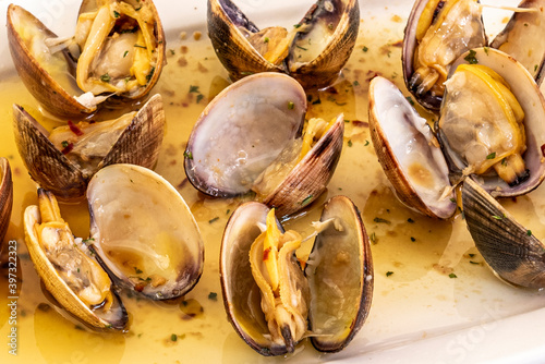 Fotografie clams sauteed with sauce