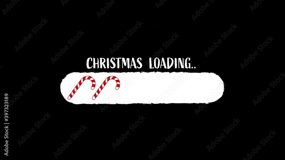Candy cane Christmas loading bar animation, isolated on a transparent background 