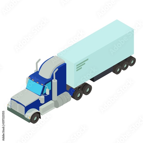 Truck delivery icon. Isometric illustration of truck delivery vector icon for web