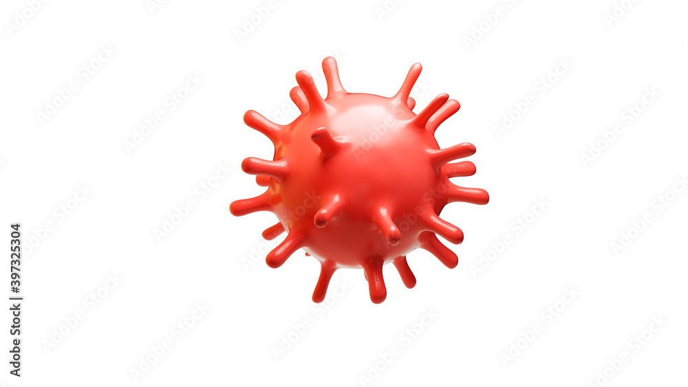Virus or bacteria close up isolated on white background. 3d illustration Virus or bacteria close up isolated on white background. 3d illustration
