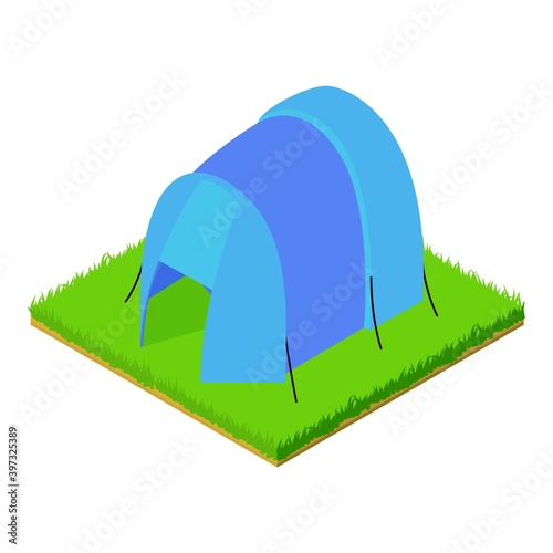 Tourist tent icon. Isometric illustration of tourist tent vector icon for web