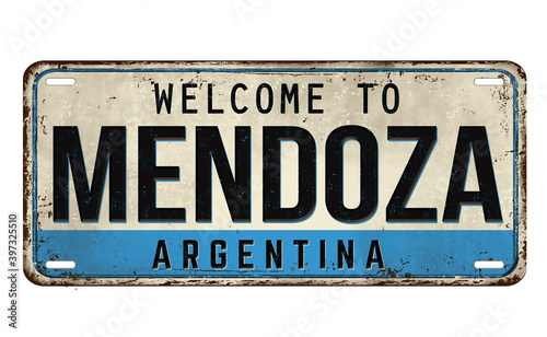 Welcome to Mendoza vintage rusty metal plate