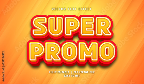 3D Super Promo Text effect, Editable Text Style