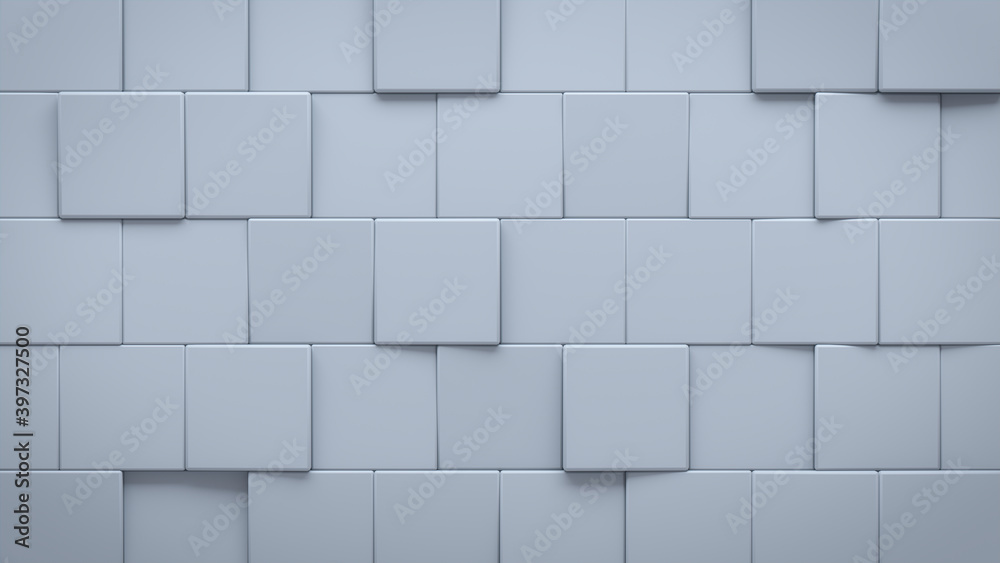 Futuristic, High Tech, light background, with an offset square block structure. Wall texture with a 3D cube tile pattern. 3D render Futuristic, High Tech, light background, with an offset square block structure. Wall texture with a 3D cube tile pattern. 3D render