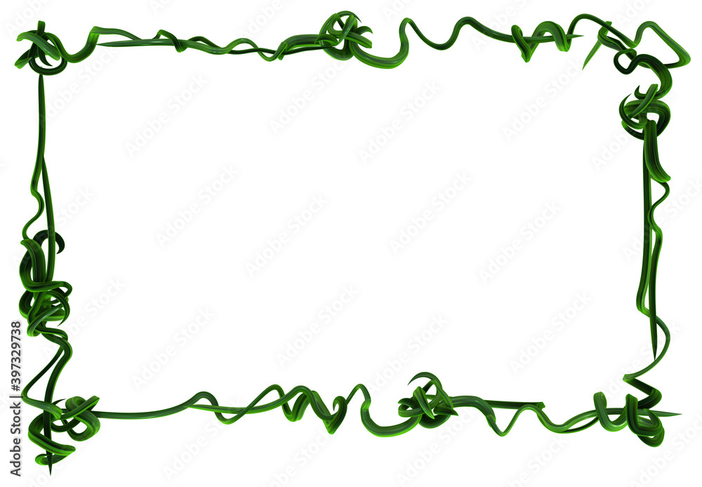 Plant Vines Green, Curl Frame Plant Vines Green, Curl Frame