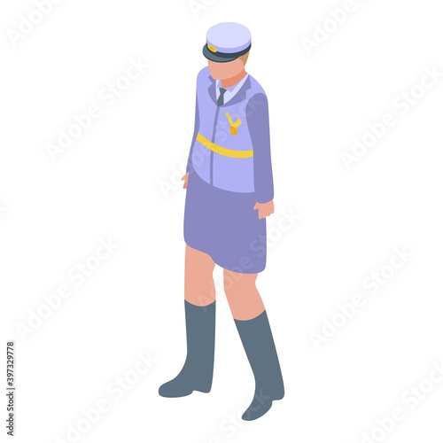 Woman military uniform icon. Isometric of woman military uniform vector icon for web design isolated on white background