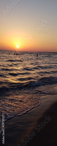 sunset on the beach portrait