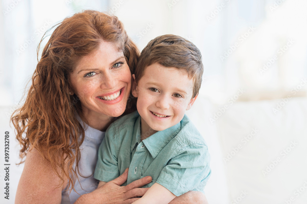 Portrait of mother and son (6-7)