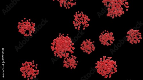 COVID-19のリアルな３Dの動画。