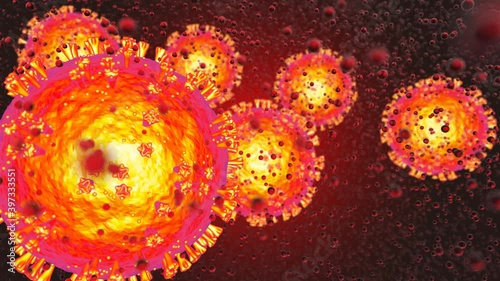 COVID-19のリアルな３Dの動画。