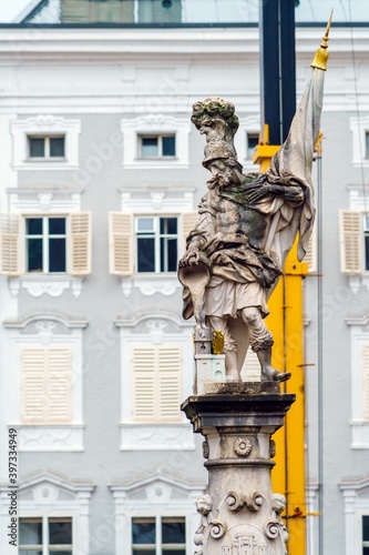 Florian fountain or Florianibrunnen (1734) on Alten Markt, Salzburg, Austria