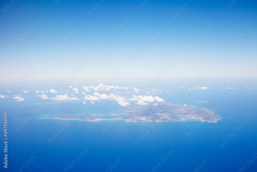 Aerial view of island Aerial view of island