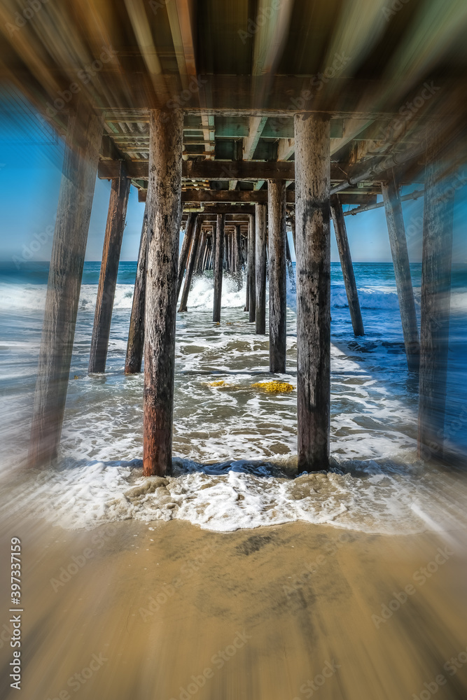 Imperial Beach Pier Radial Blur Motiion Ocean High tide