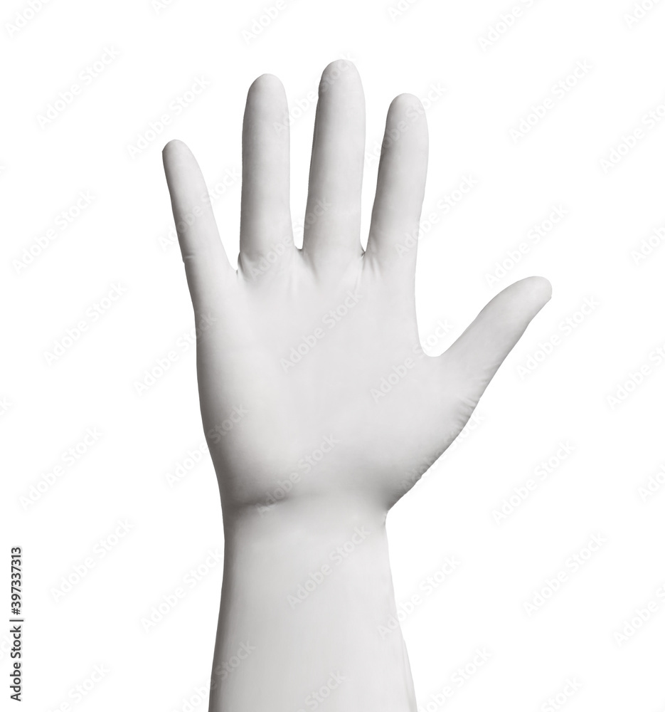 Obraz premium latex glove protective protection virus corona coronavirus disease epidemic medical health hygiene hand