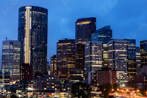 Downtown district at night